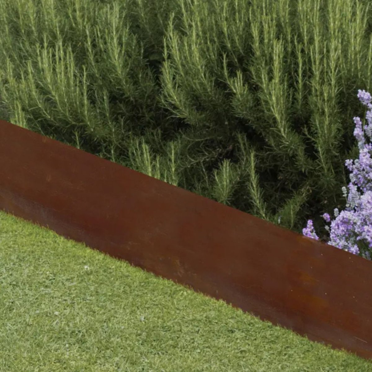 Bordure pelouse acier corten 105x35cm couleur unique, ESSCHERT DESIGN