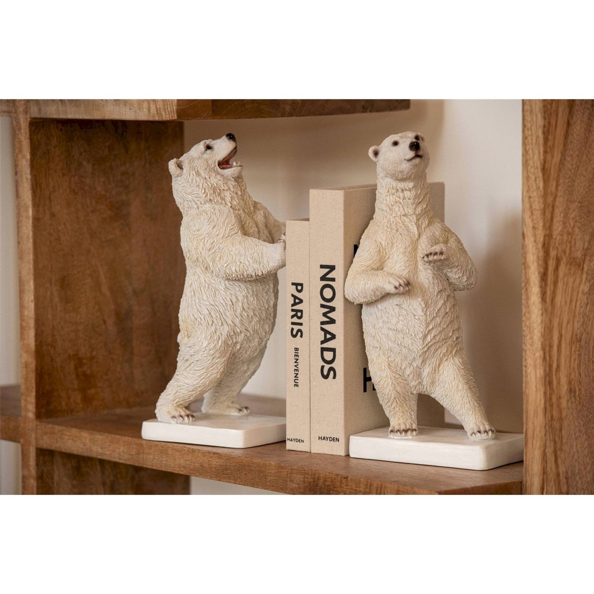 Serre-livres ours en résine, Lot de 2 blanc, RECOLLECTION