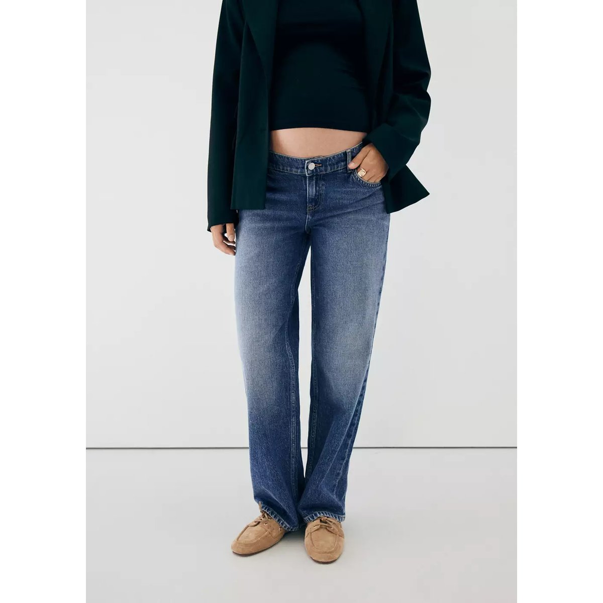 Jean de grossesse droit bleu foncé, MANGO