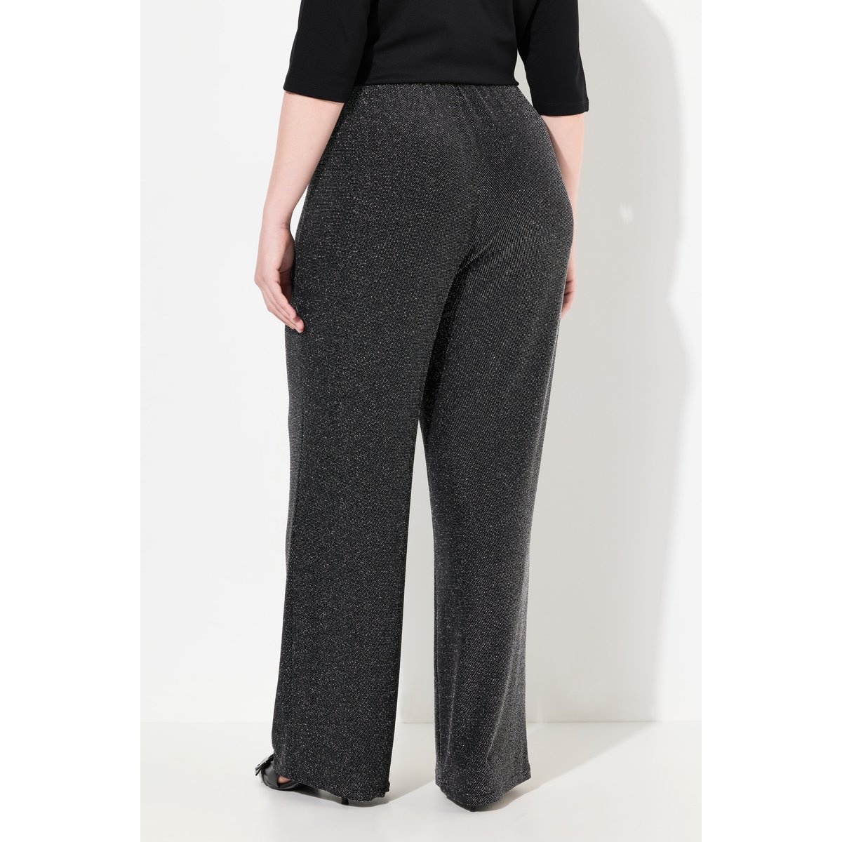 Pantalon en jersey à paillettes noir, ULLA POPKEN