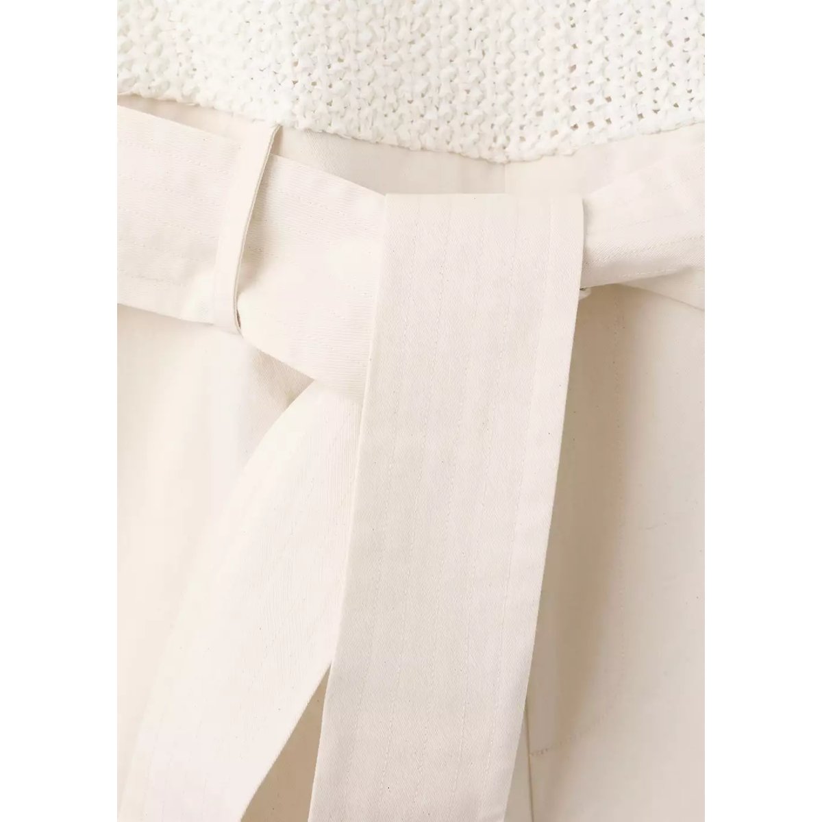Combinaison tissu combiné ceinture écru, MANGO