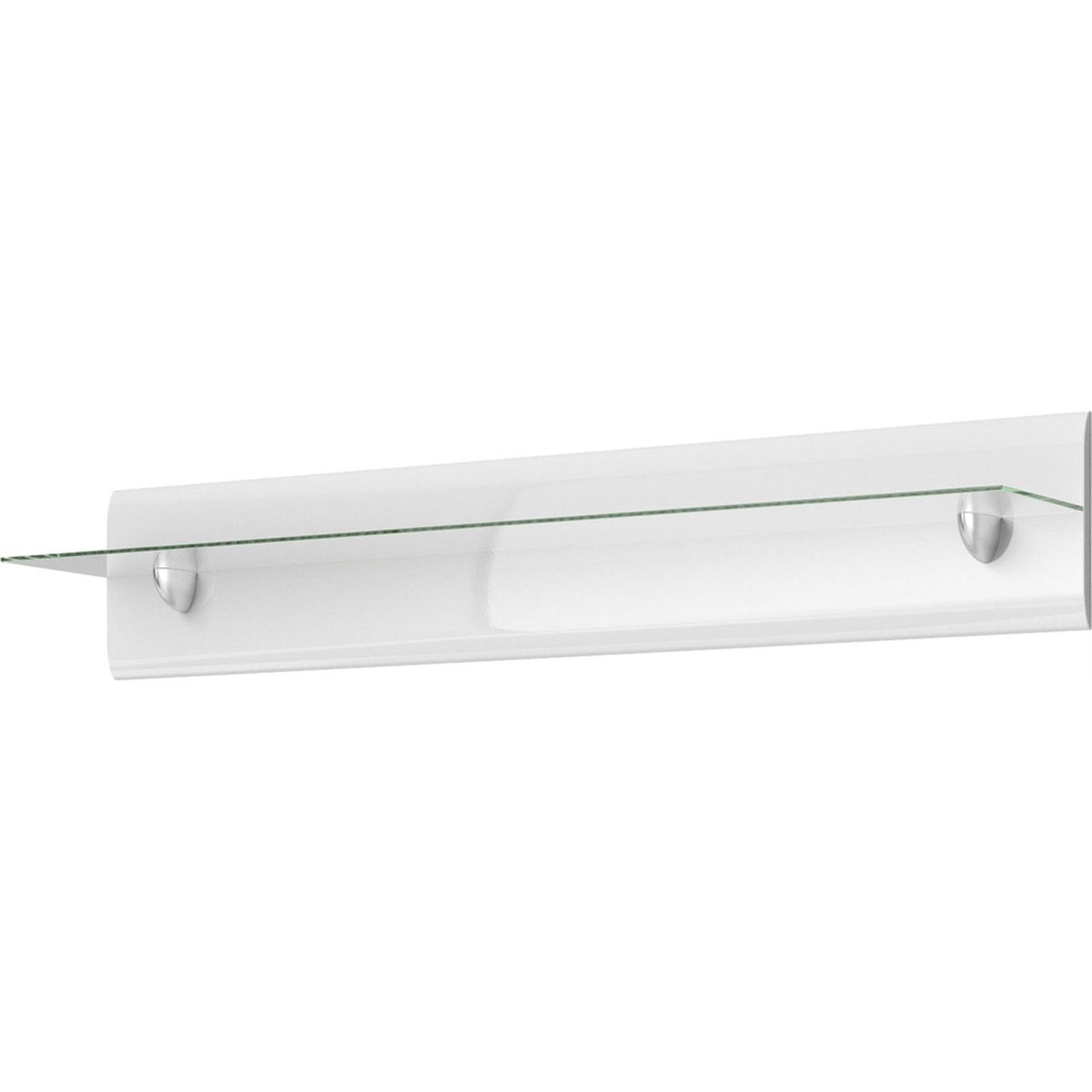 Étagère murale collection KANOPUS en bois blanc brillant et verre transparent, RECOLLECTION