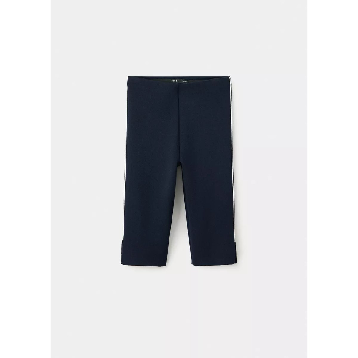 Pantalon en maille capri à rayure contrastée bleu marine, MANGO