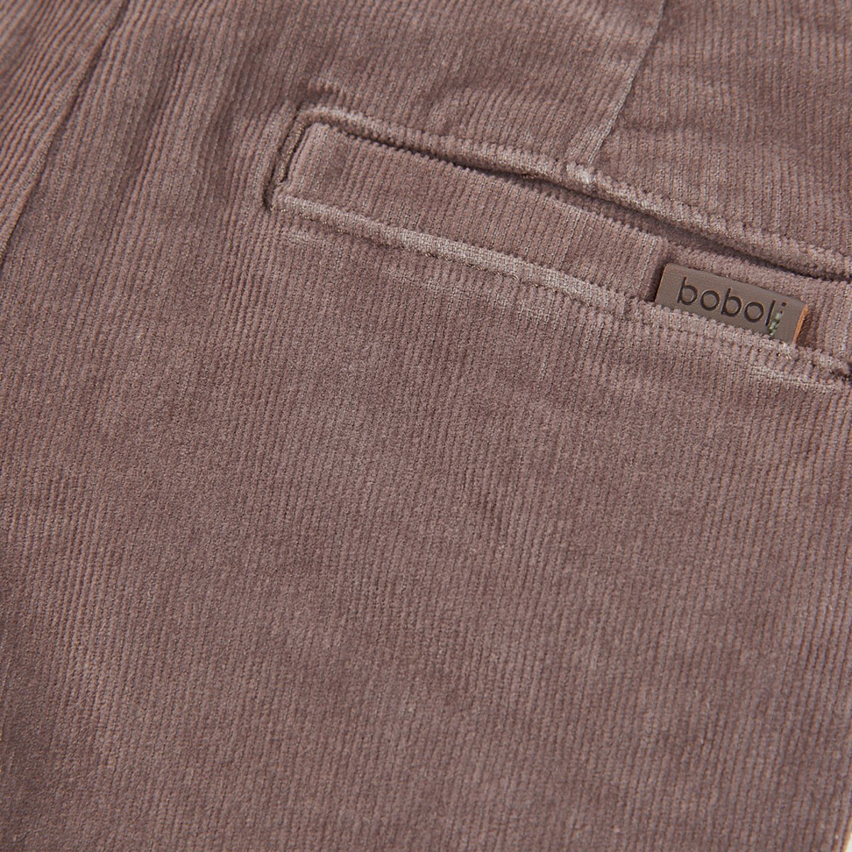 Pantalon garçon en velours côtelé fin marron, BOBOLI