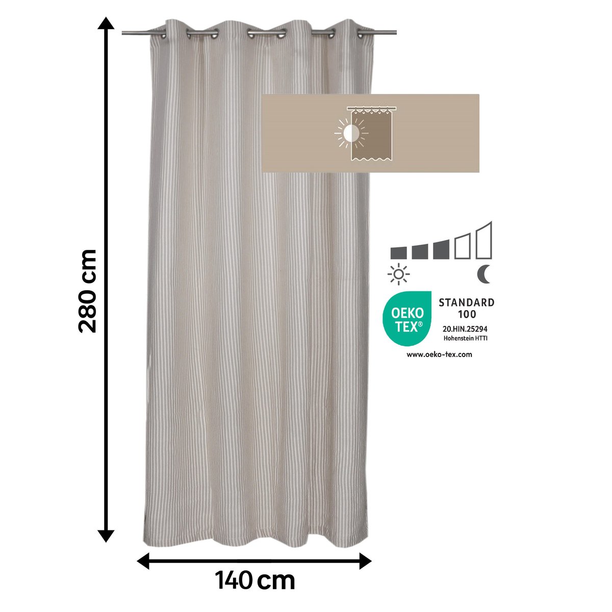 Voilage tamisant coton, BENISA beige, INSPIRE