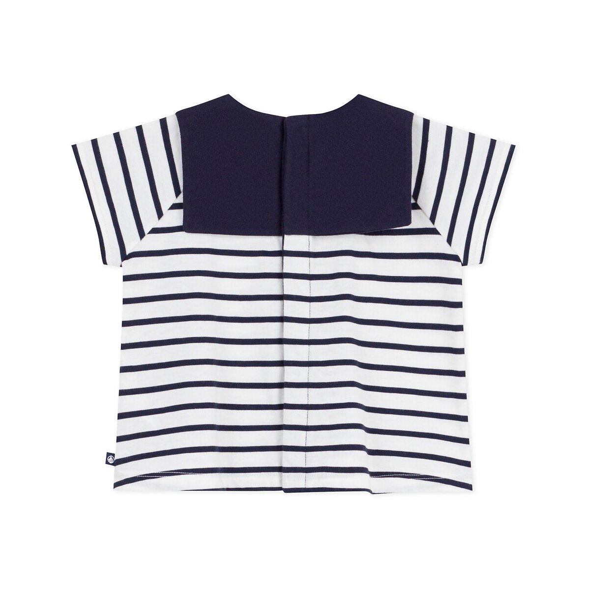 Katoenen bloesje, marinestreepjes, met geborduurde kraag gestreept blauw, PETIT BATEAU