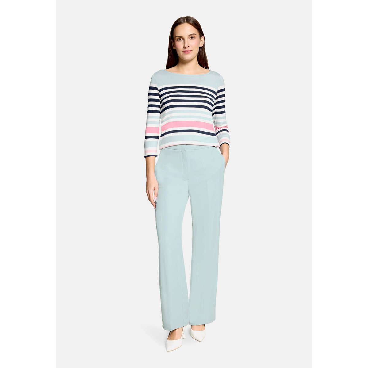 T-shirt basique à encolure bateau mint/dark blue, BETTY BARCLAY