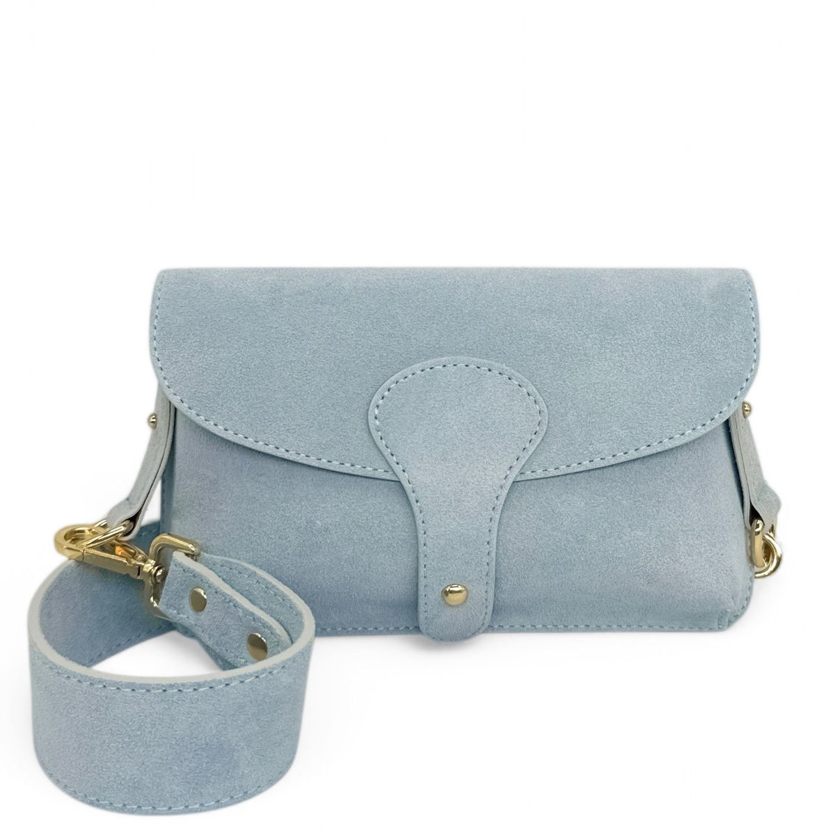 Mini-sac french stick en croute de cuir TOSCA SUEDE bleu ciel, OH MY BAG