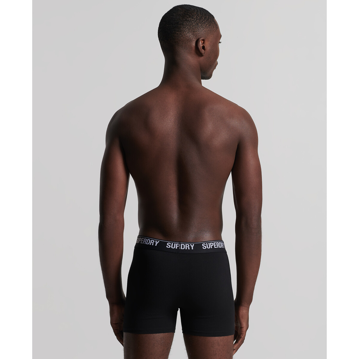 Lot de 3 boxers unis noir + gris + orange, SUPERDRY