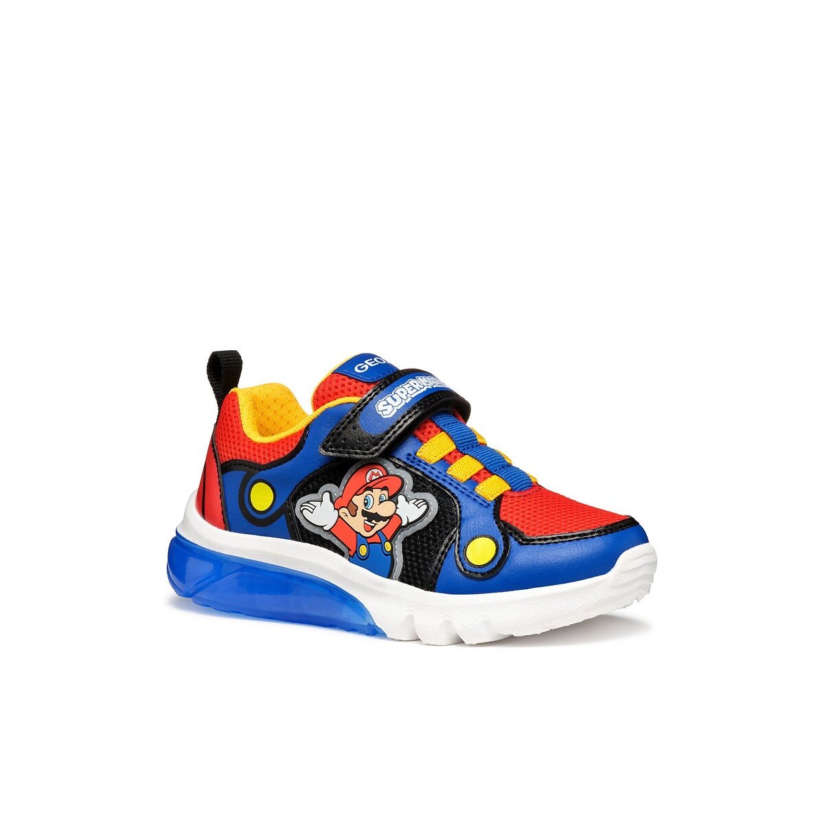Baskets respirantes à LED Ciberdron x Supermario bleu royal, GEOX