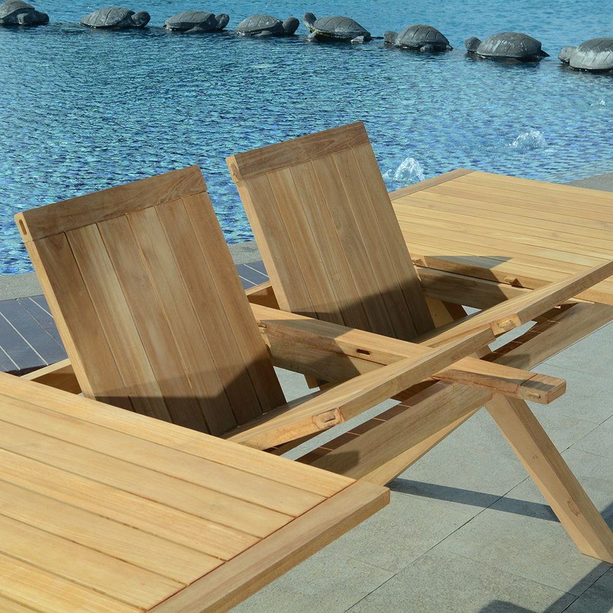 Salon de jardin teck massif Marsala, 8 places naturel, TECK ATTITUDE