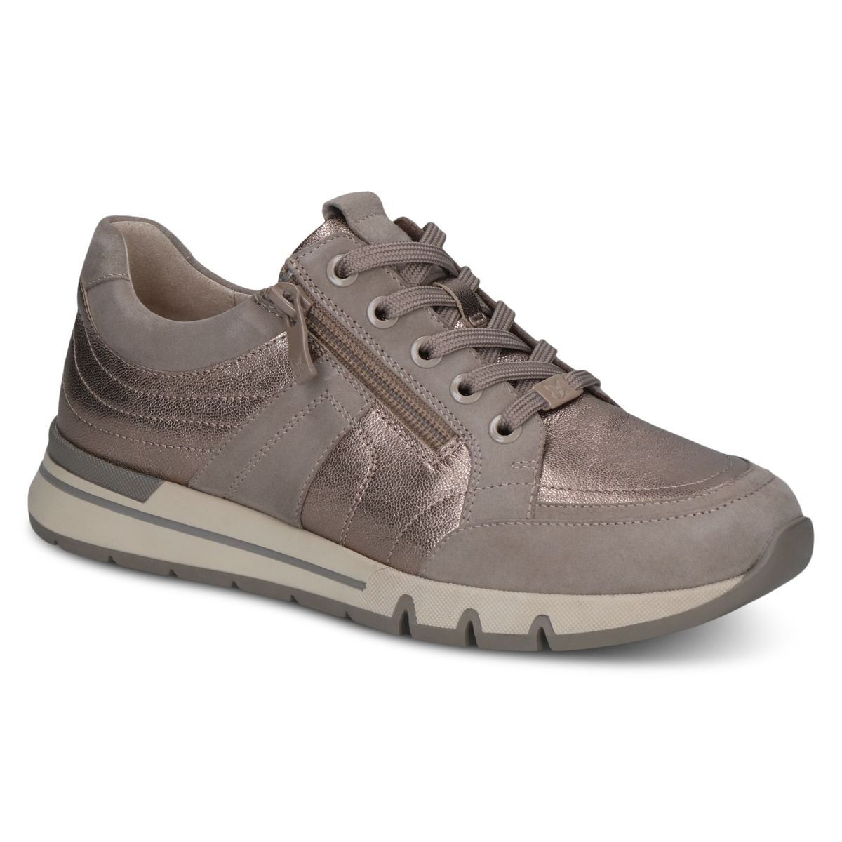 Basket en cuir marron mocca croco, CAPRICE