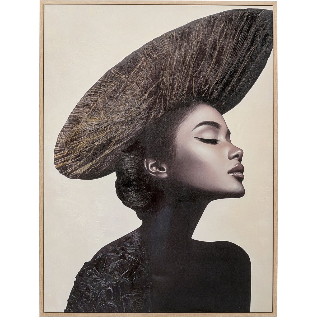 Tableau portrait de femme profil droite, AESTHETIC couleur unique, KARE DESIGN