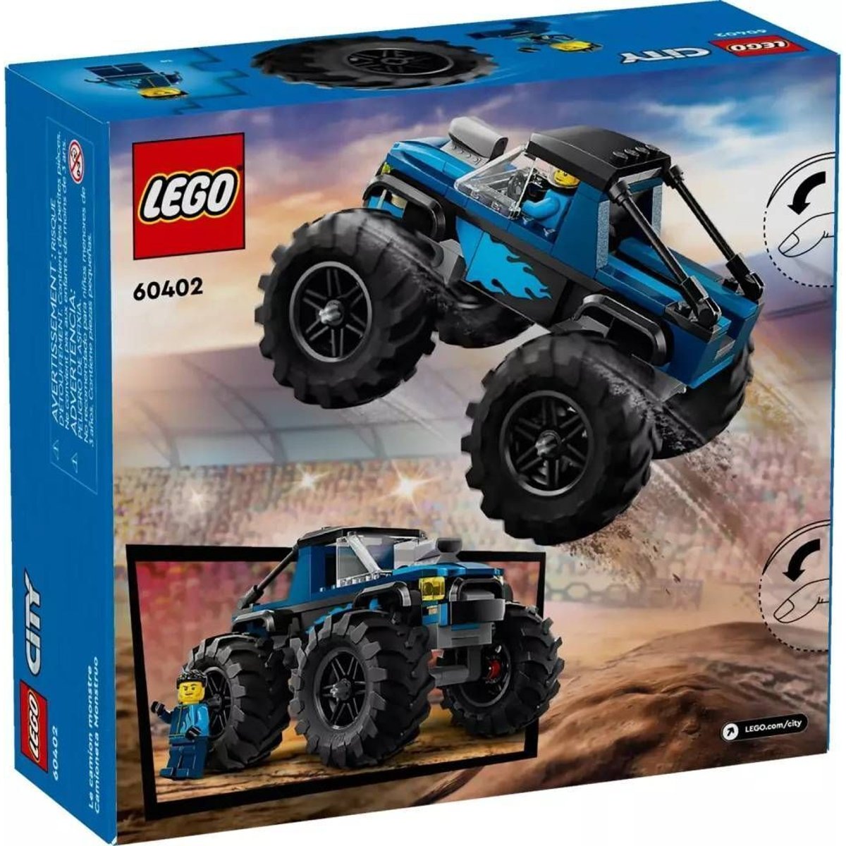 LEGO City - Le Monster Truck bleu - 60402 bleu, LEGO