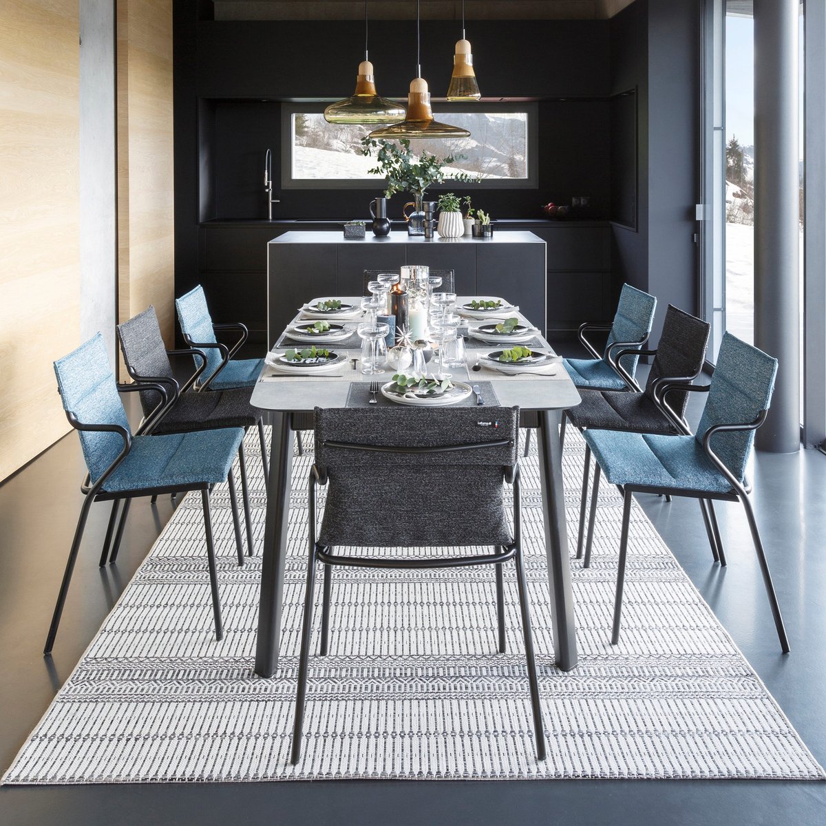 Fauteuil de repas matelassé - ANCÔNE cobalt, LAFUMA MOBILIER