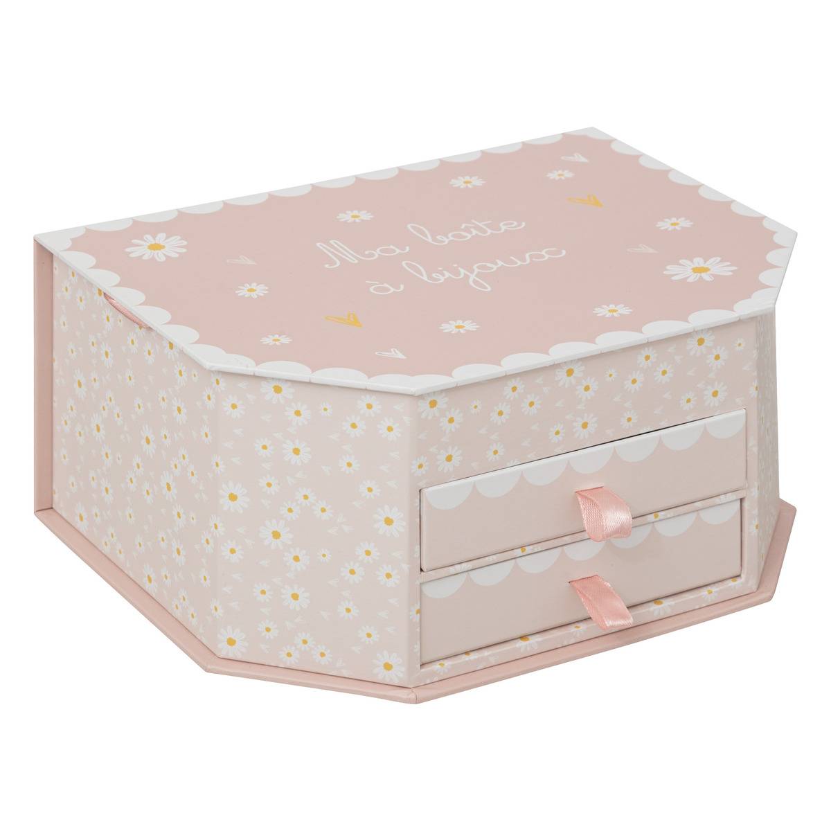 Boîte à bijoux enfant carton avec miroir LANA rose, ATMOSPHERA FOR KIDS