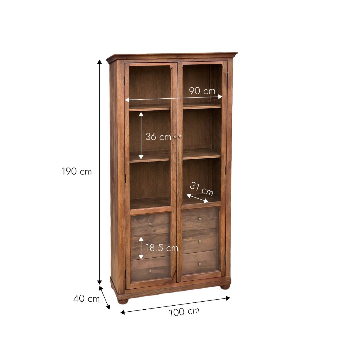Vitrine en bois recyclé  INDRA bois foncé, MADE IN MEUBLES 