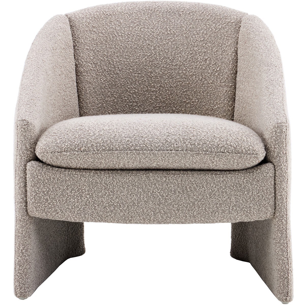 fauteuil arrondi en tissu bouclé - AMI taupe, HOMIFAB