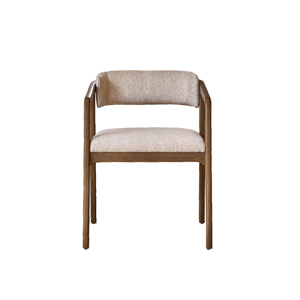 Chaise en bois massif et tissu texturé  ÉLOI beige_chine, BERAH GETAH