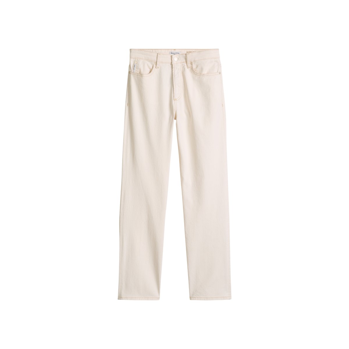 Jeans modèle Olina droit en denim doux Left Hand blanc, MARC O’POLO DENIM