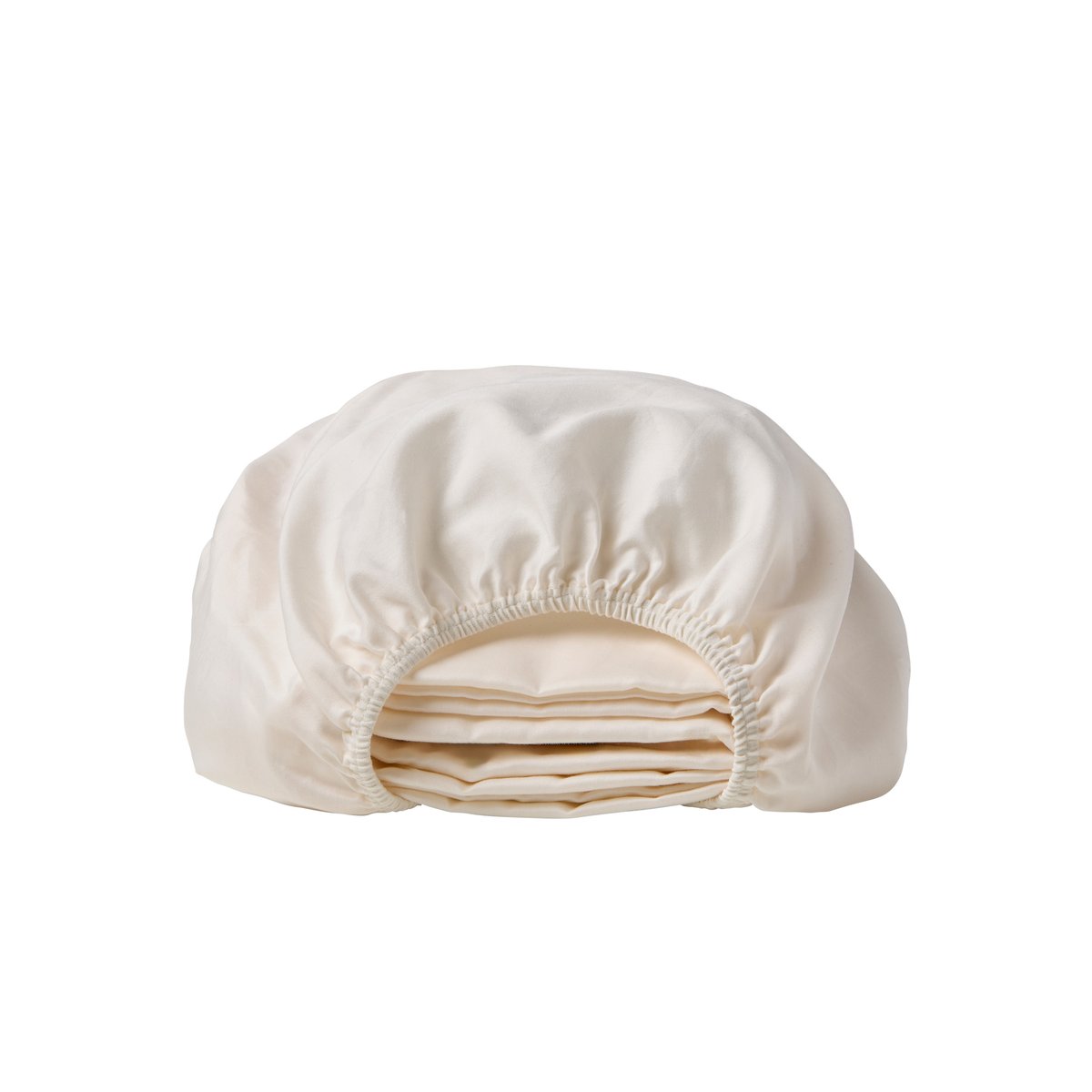 Drap housse satin de coton OPALYS imprimé, CARRE BLANC