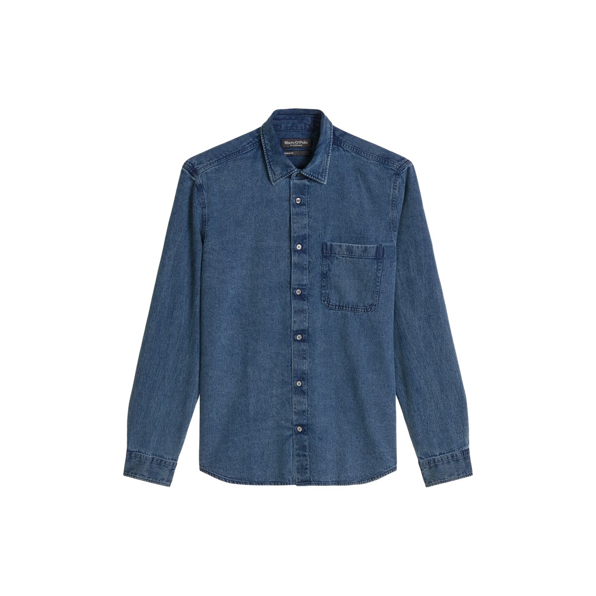 Chemise en jean coupe classique en pur coton bio bleu, MARC O'POLO