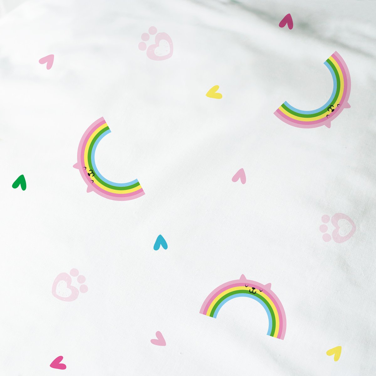 Parure de lit imprimée + drap housse 100% coton, GARDEN rose, GABBY ET LA MAISON MAGIQUE