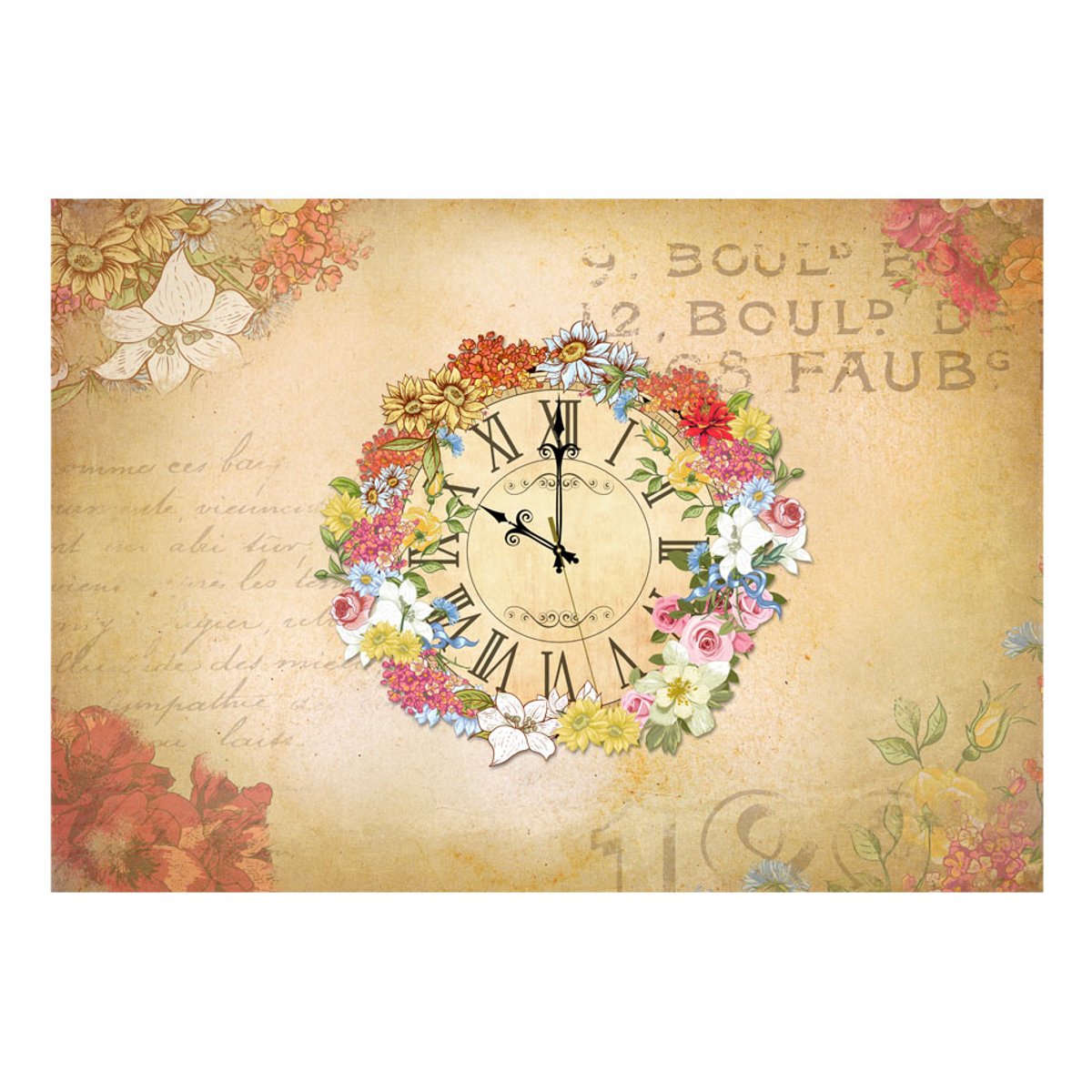 Papier peint intissé panoramique Vintage et Retro Guard of time multicouleur, EDEN