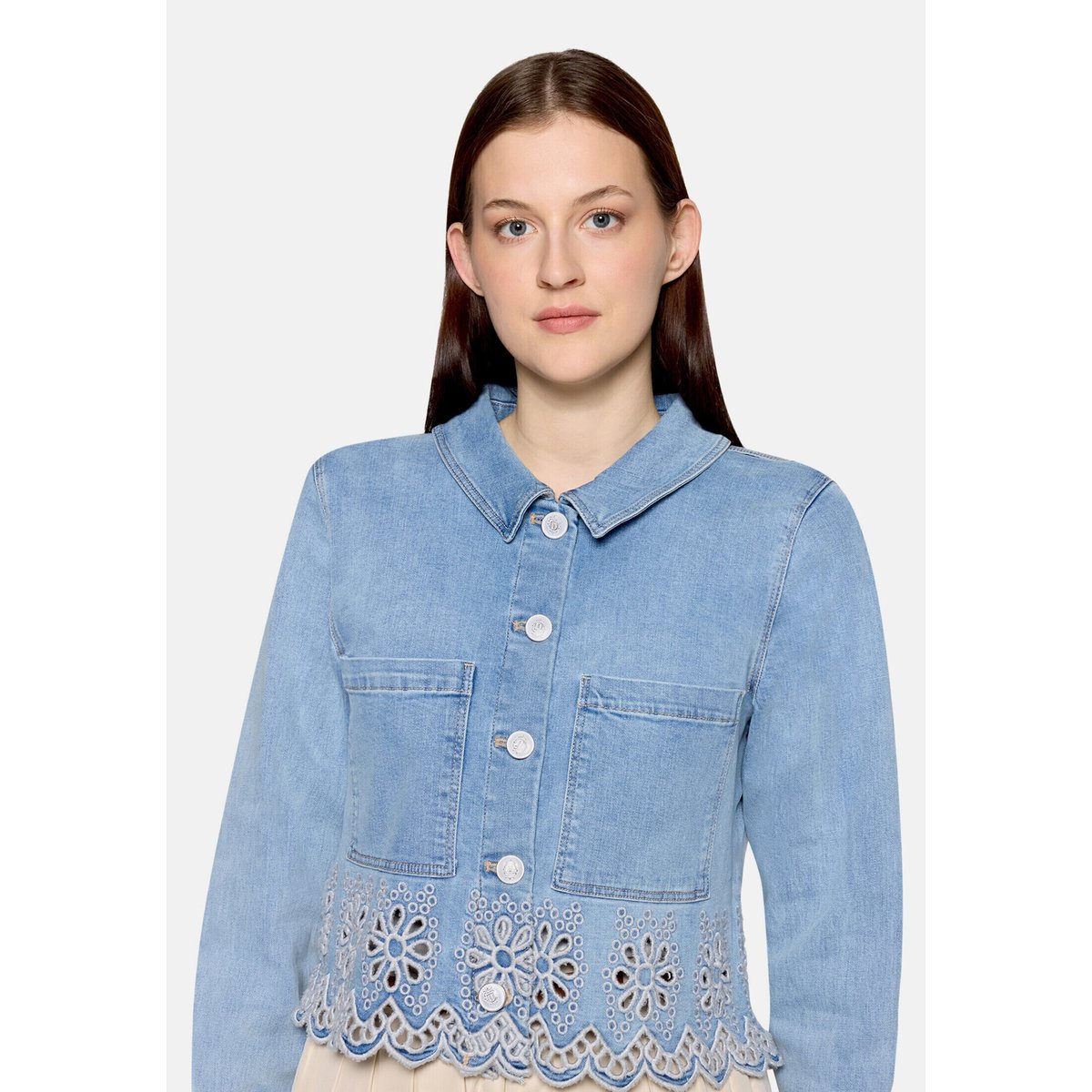 Veste en jean à broderies bleu, CARTOON