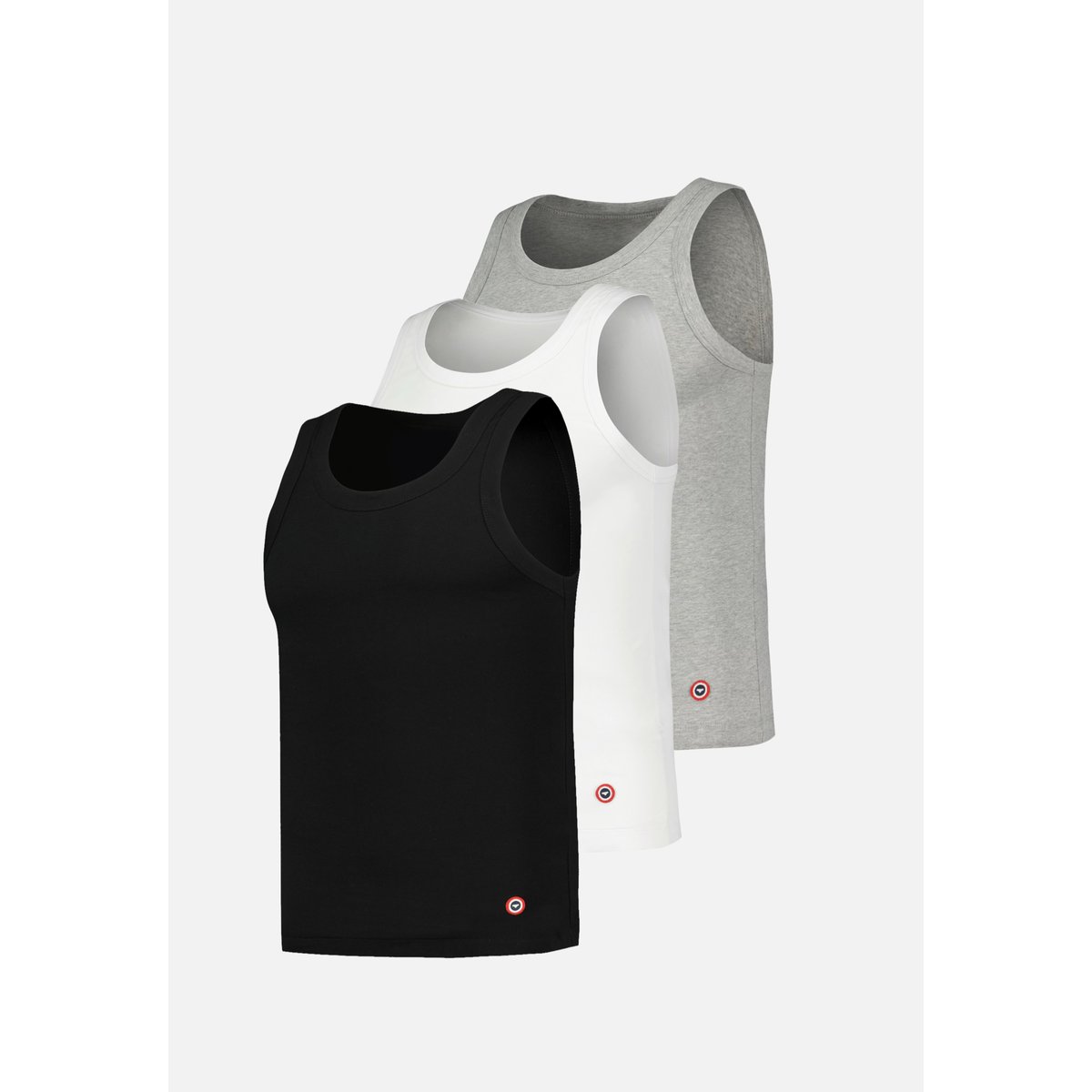 Lot de 3 débardeurs en coton Triofulminant gris chiné noir blanc, LE SLIP FRANCAIS