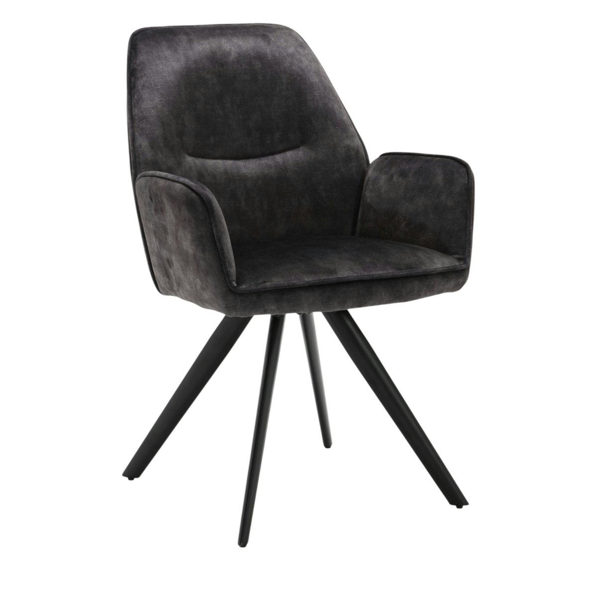 Fauteuil de table moderne en tissu (lot de 2) CORTINA anthracite, PIER IMPORT