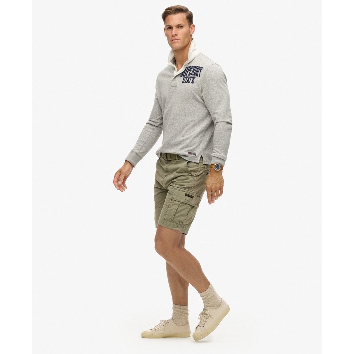Short Cargo Coupe Décontractée vert olive kaki, SUPERDRY