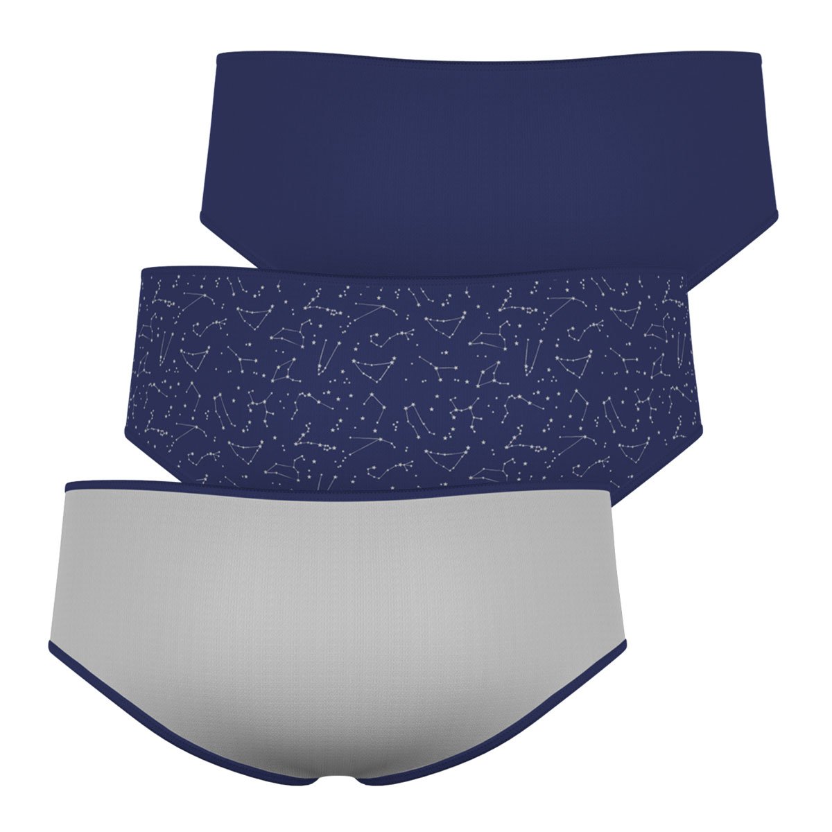 Lot de 3 boxers TRIO MODE gris-marine, ATHENA