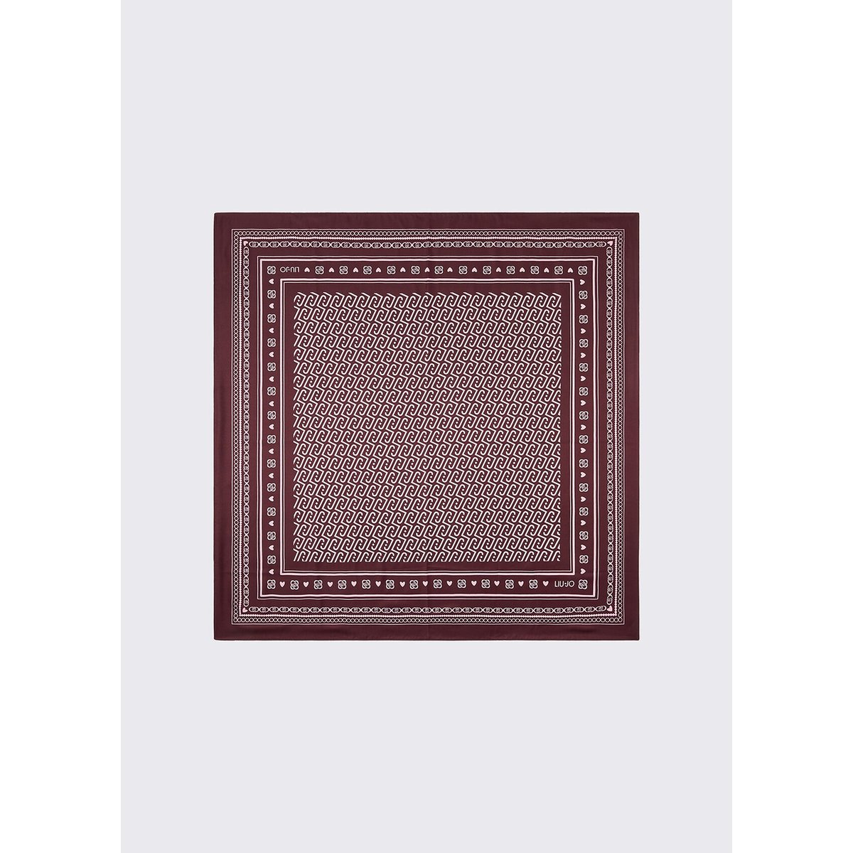 Grand Foulard avec Logo Monogramme aubergine, LIU JO