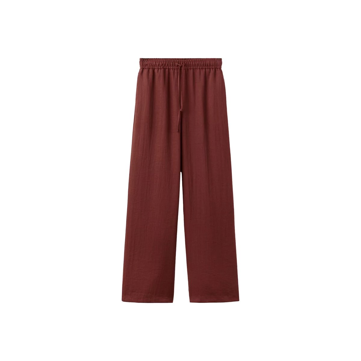 Pantalon palazzo taille haute rouge, MANGO