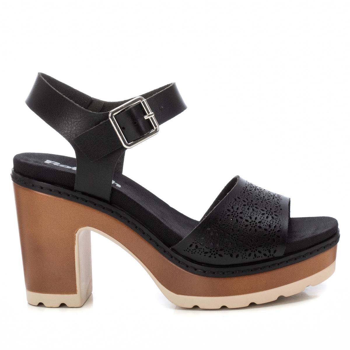 Sandale Talon Décontractée Boucle noir, REFRESH