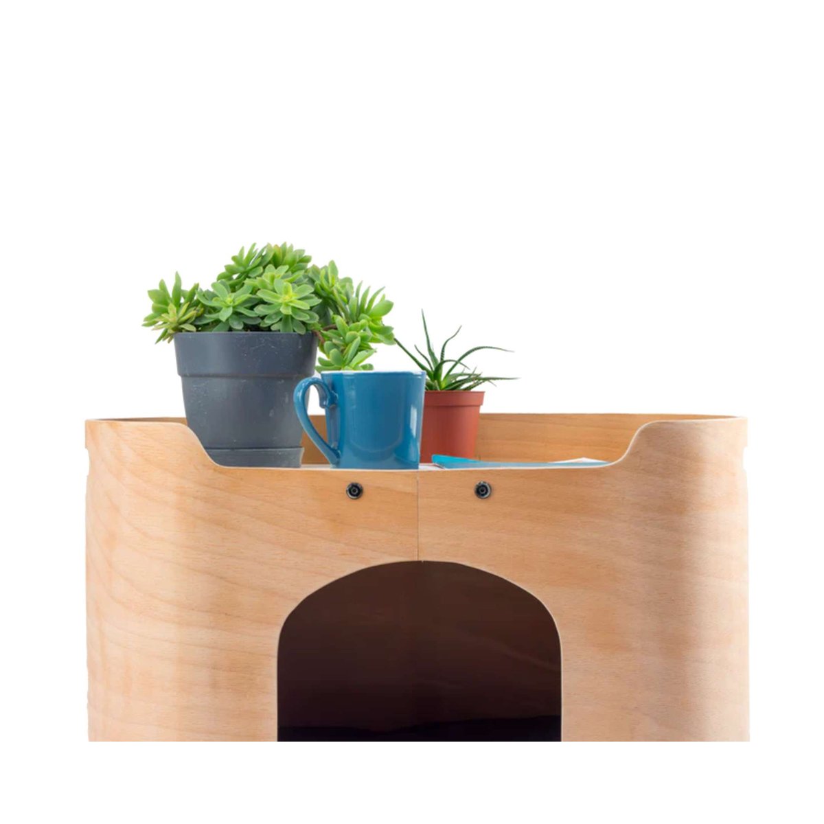 Maison en bois avec coussins pour chat et chien Luta Large beige, MAMAPETZ
