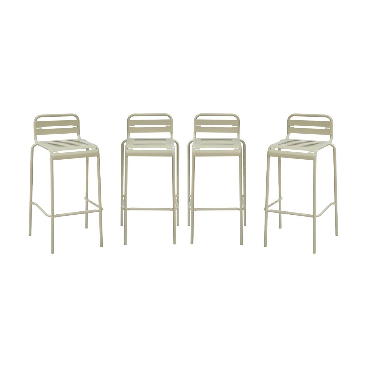 Chaise haute de jardin acier 69cm (lot de 4) AMÉLIA beige, SWEEEK
