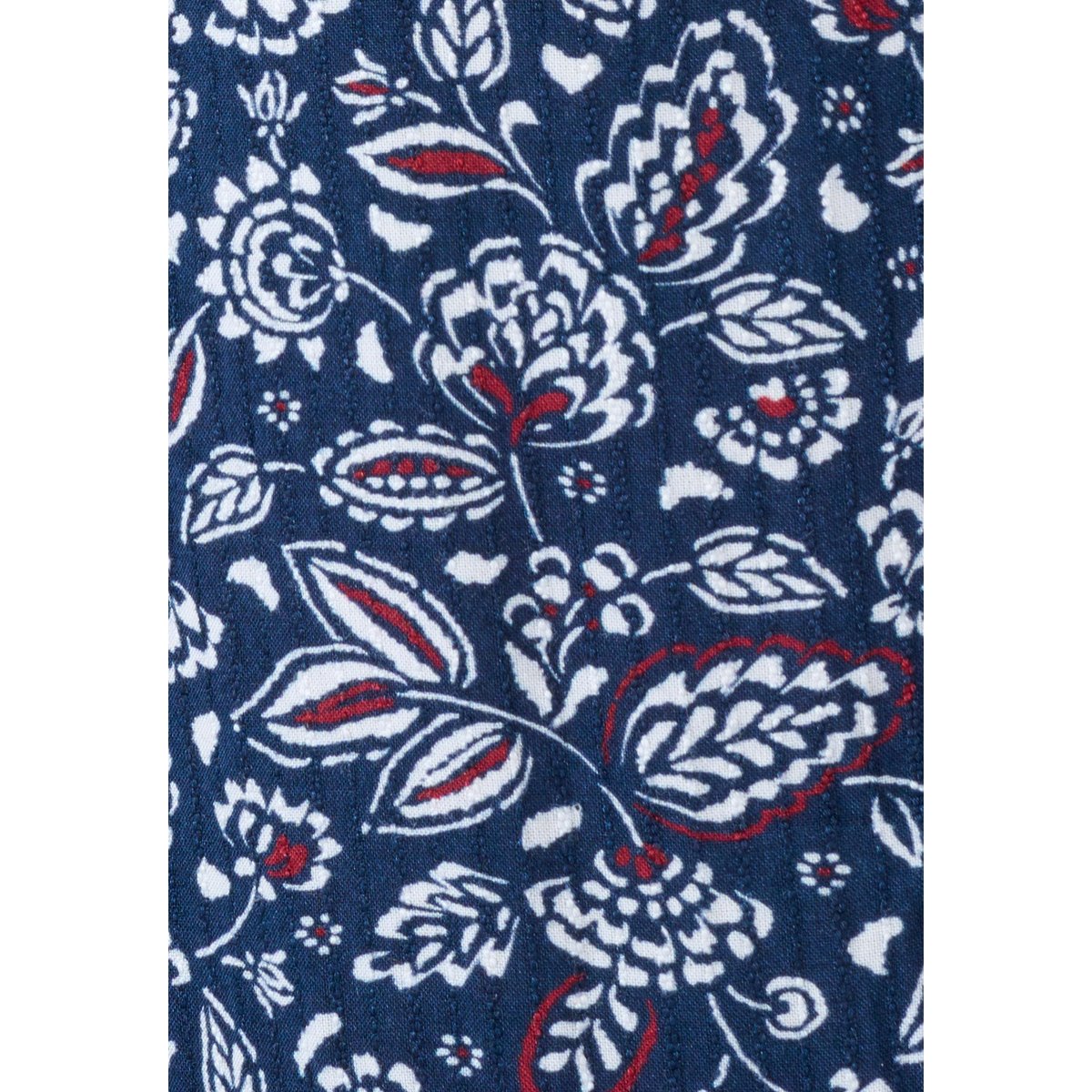 Robe longue pure viscose reliéfée bleu marine fleuri, DAMART