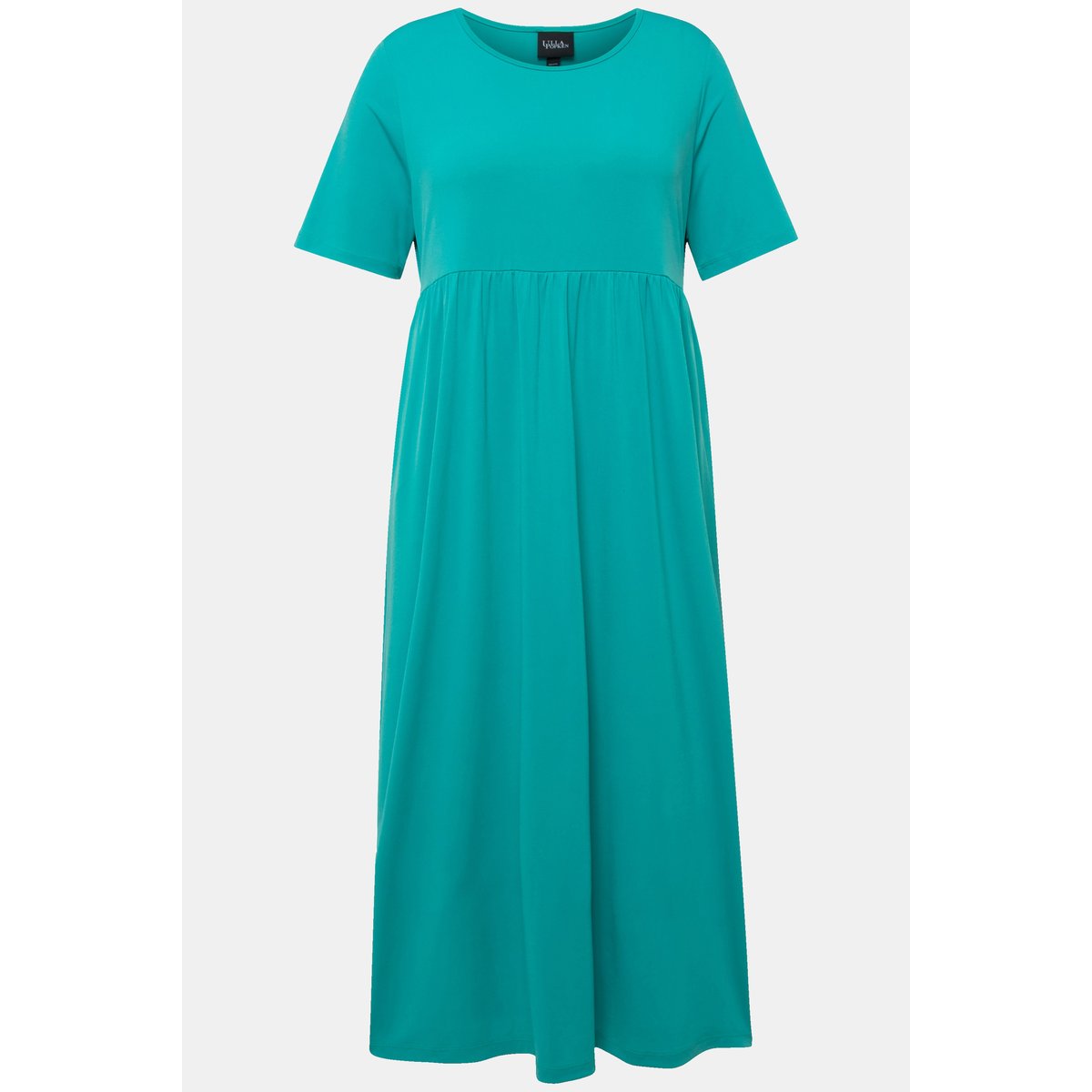 Robe en jersey à décolleté rond et manches cyan, ULLA POPKEN