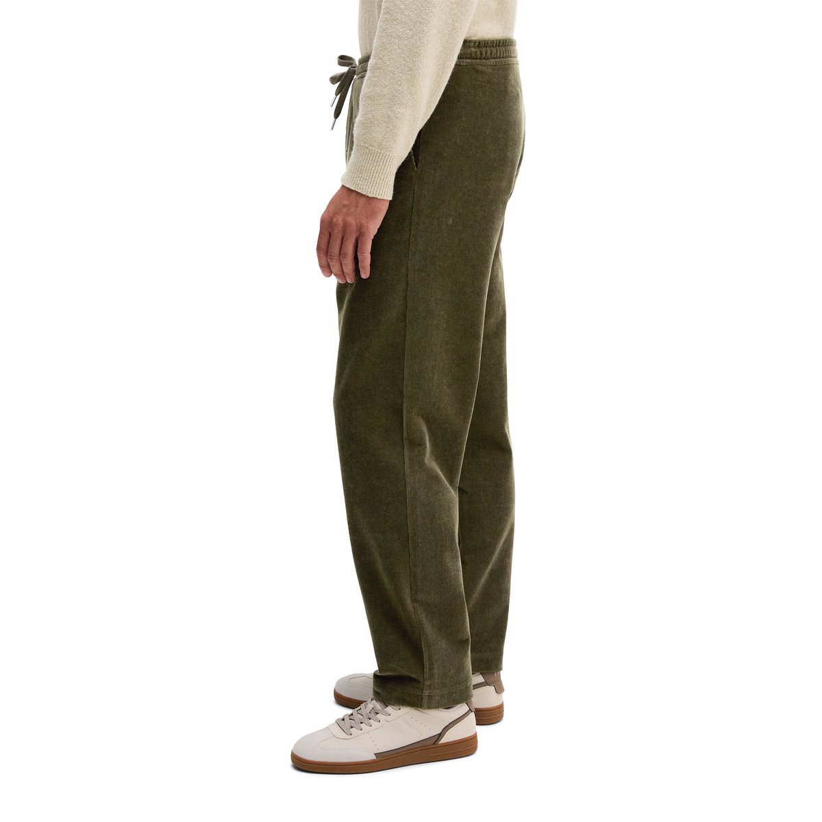 Pantalon de survêtement coupe classique en velours de coton bio marron, MARC O'POLO