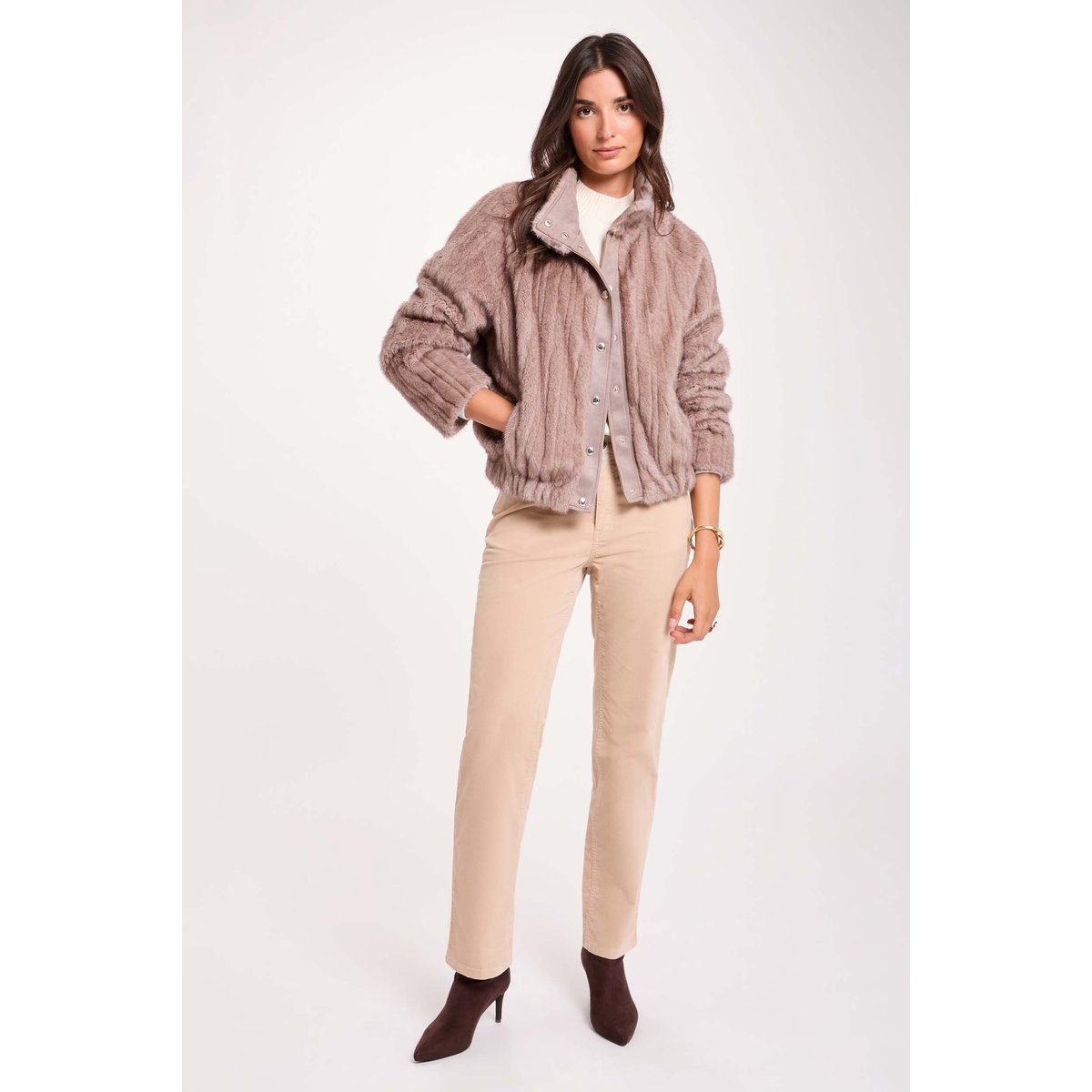 Manteau court beige, MORGAN