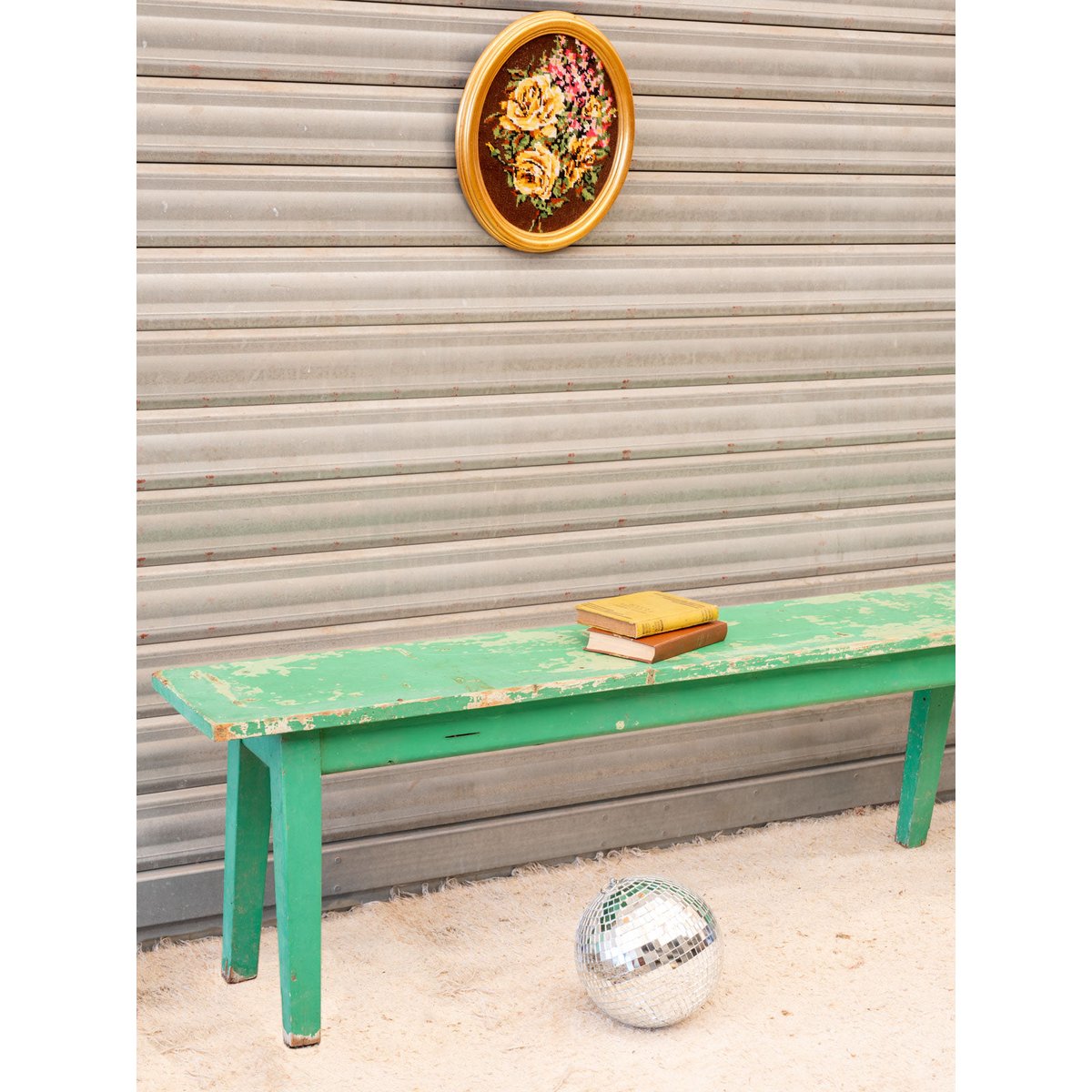 Banc en bois vert Antoine N°467 - Bon état vert, DEBONGOUT
