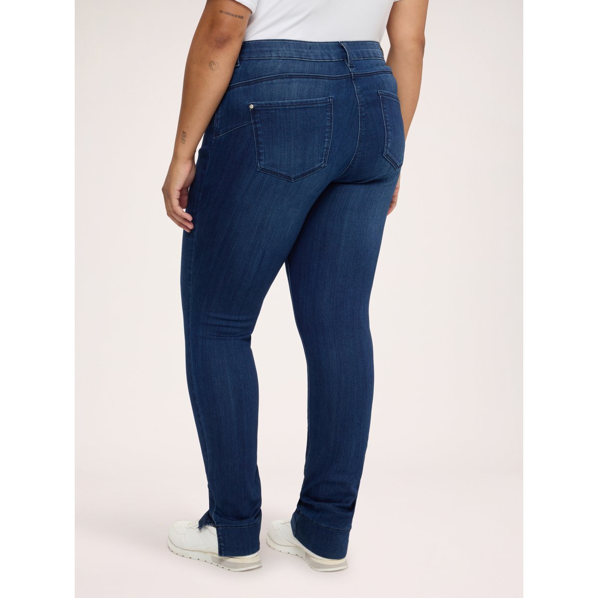 Jean Skinny délavage bleu avec fente au bas bleu, FIORELLA RUBINO