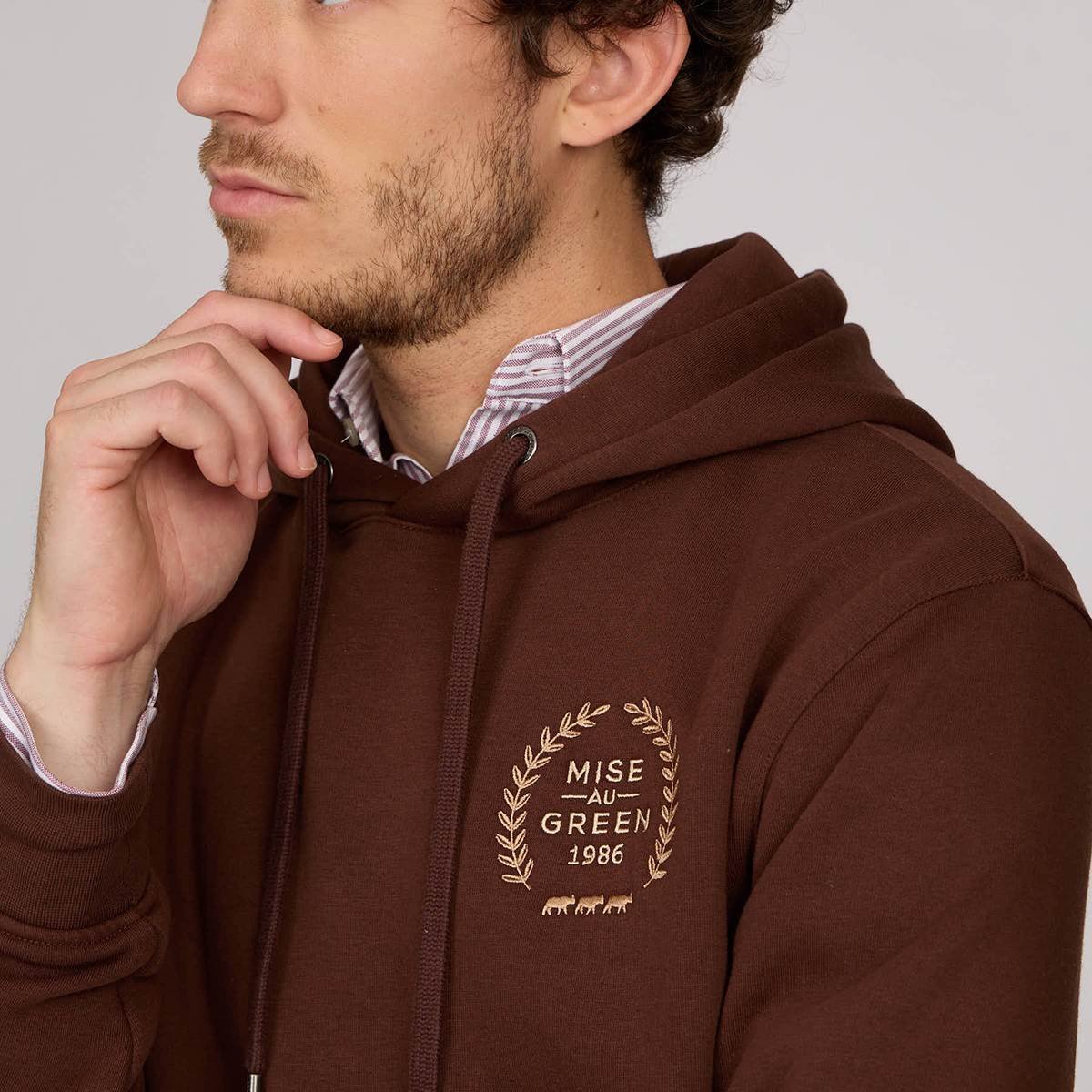 Sweat unisexe Elison marron, MISE AU GREEN