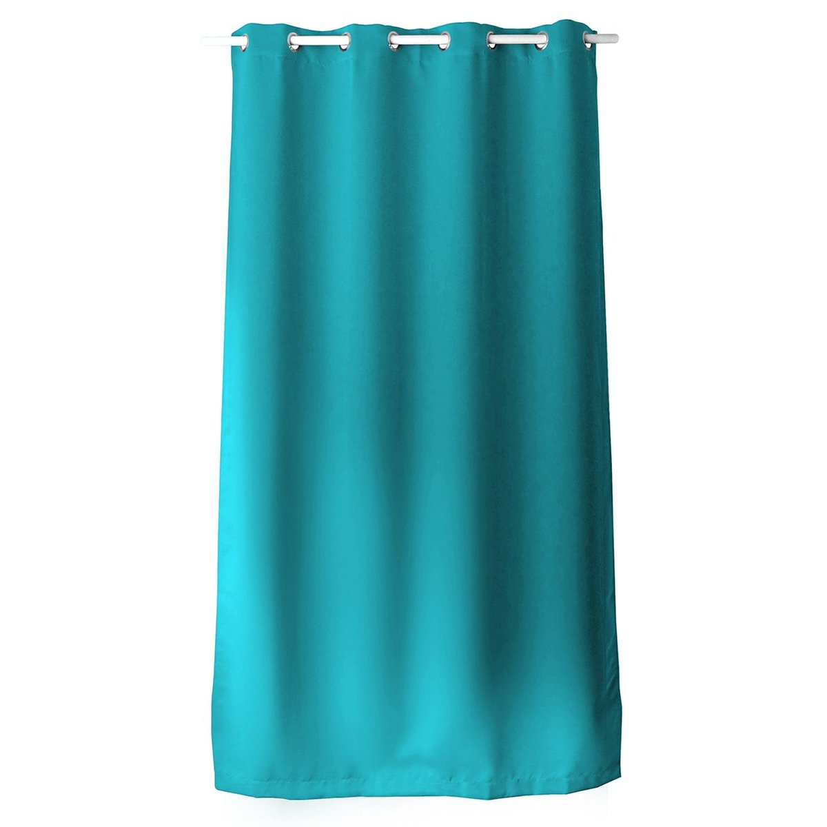 Lot de 2 rideaux uni à œillets BASIC turquoise, TOILINUX
