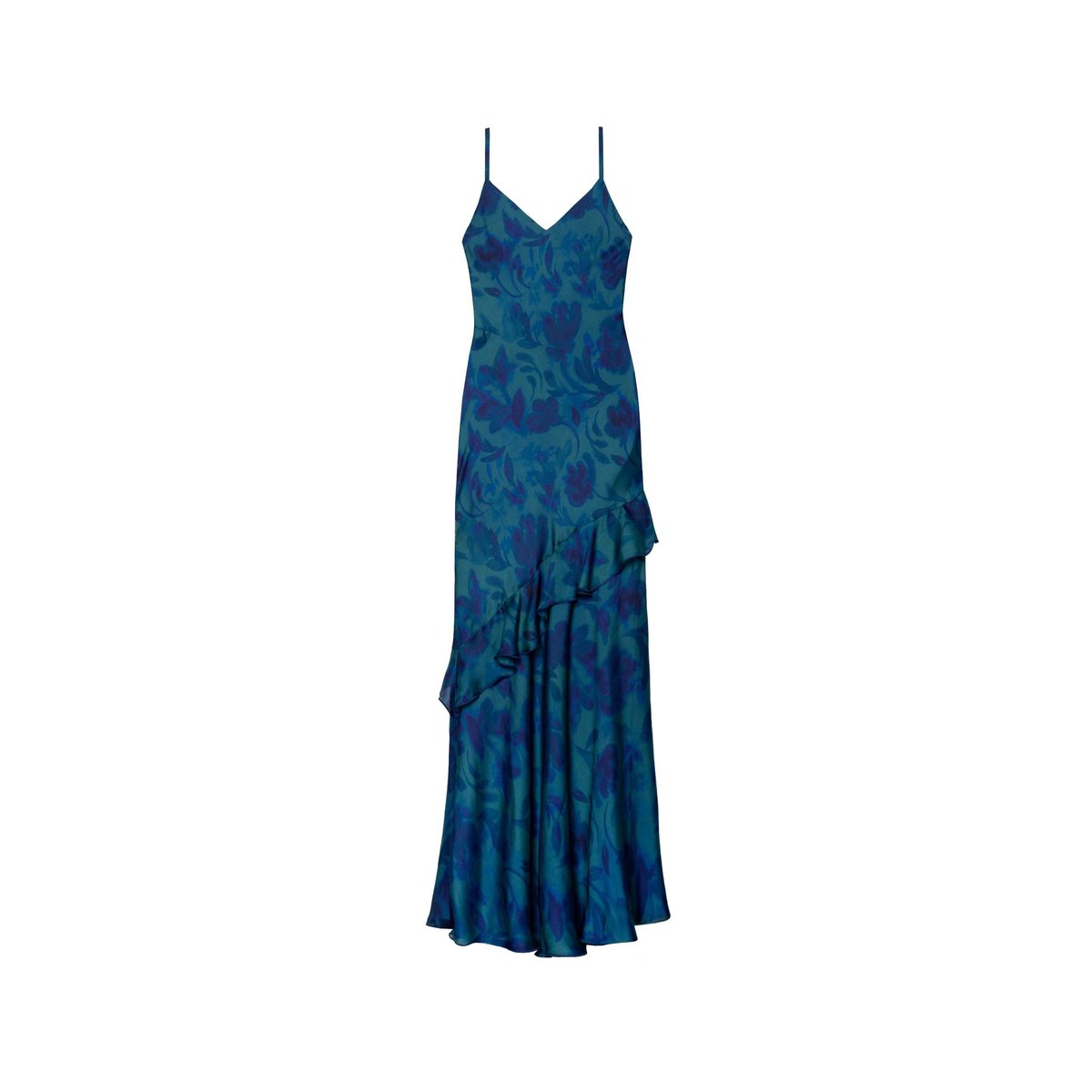 Robe longue nuisette avec volants multicolore, THE-ARE