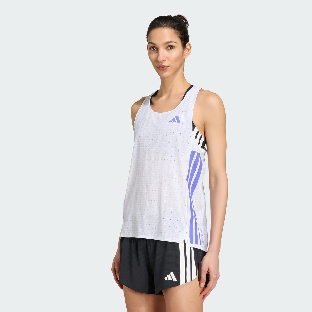 Débardeur De Running Adizero white / solar purple, adidas Performance