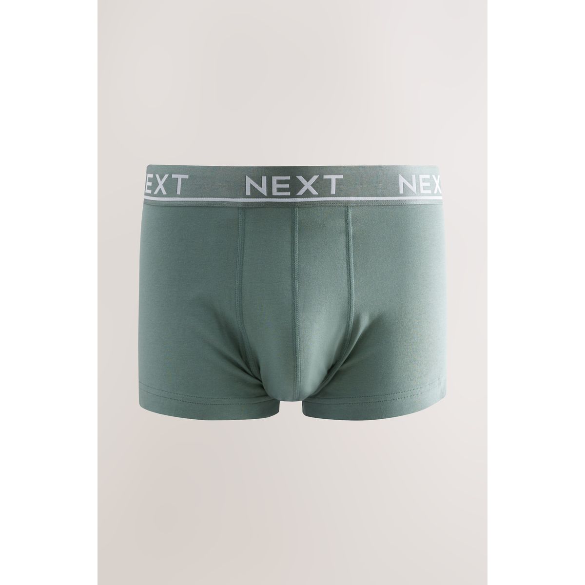 Boxer taille basse en mélange de coton noyau gris/vert, NEXT