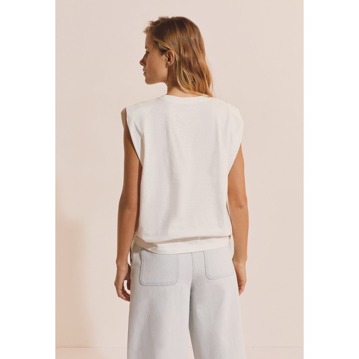 T-shirt sans manches en coton THEO TS blanc, ETAM